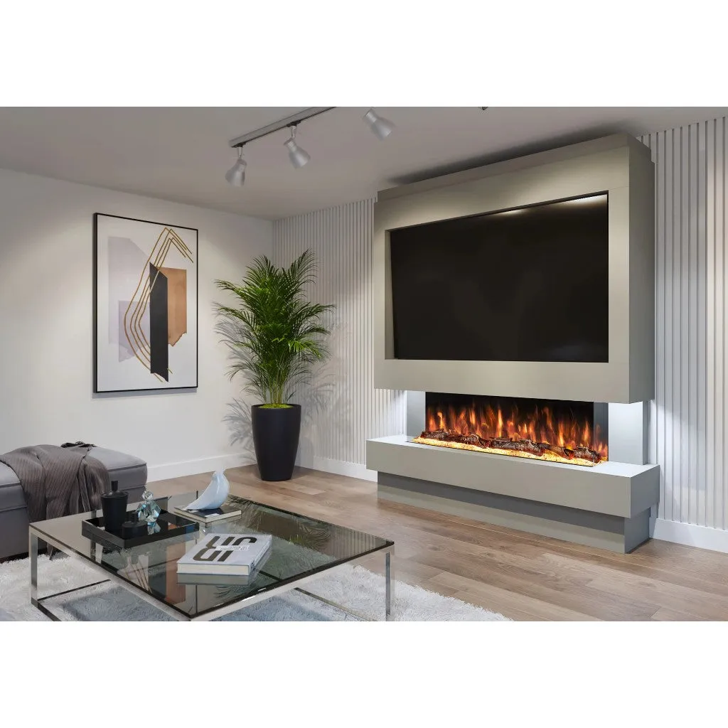Venice 70" Pre-Built Media Wall Fireplace - Electric Fire Package