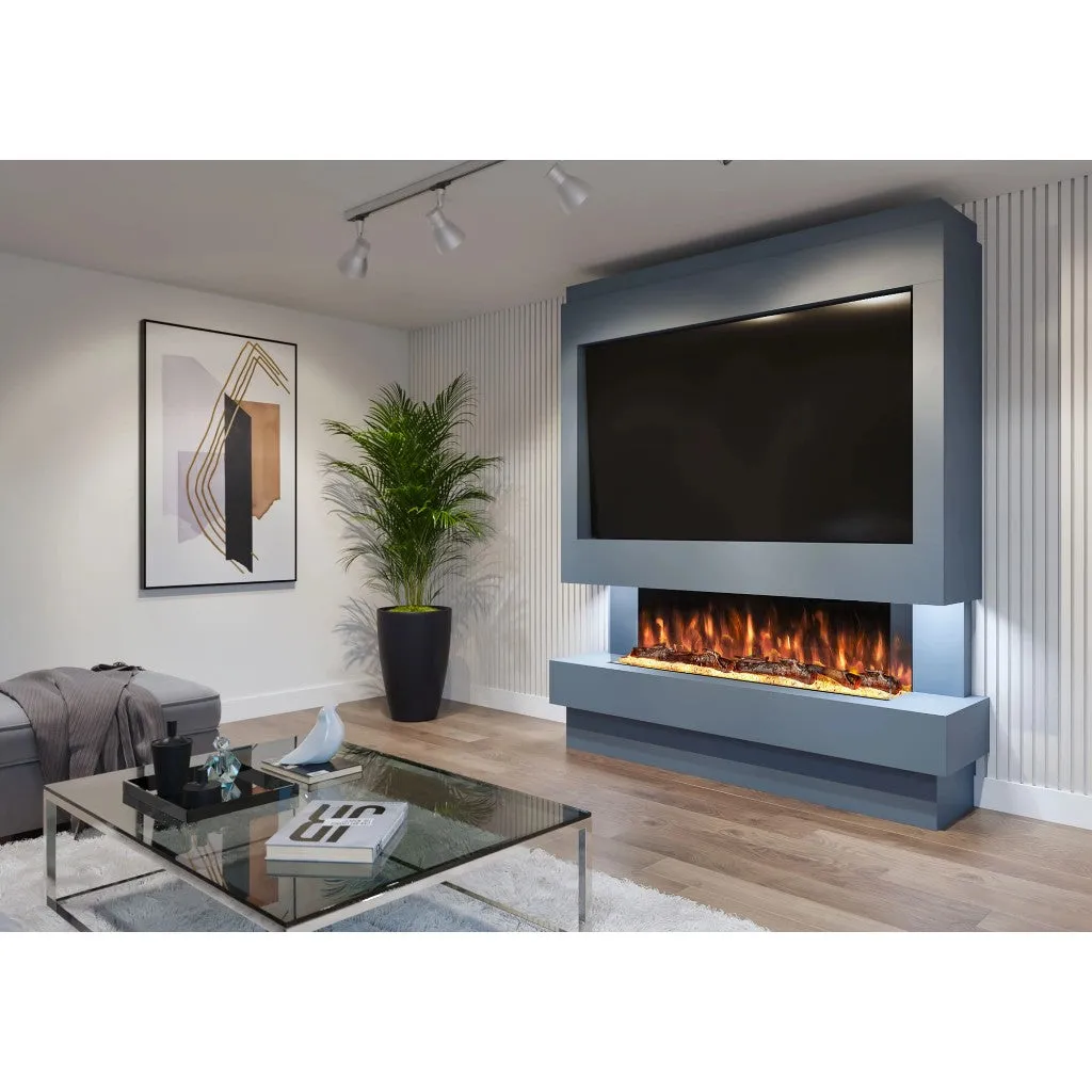 Venice 70" Pre-Built Media Wall Fireplace - Electric Fire Package