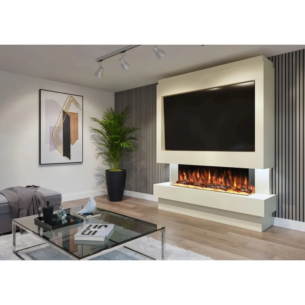 Venice 70" Pre-Built Media Wall Fireplace - Electric Fire Package