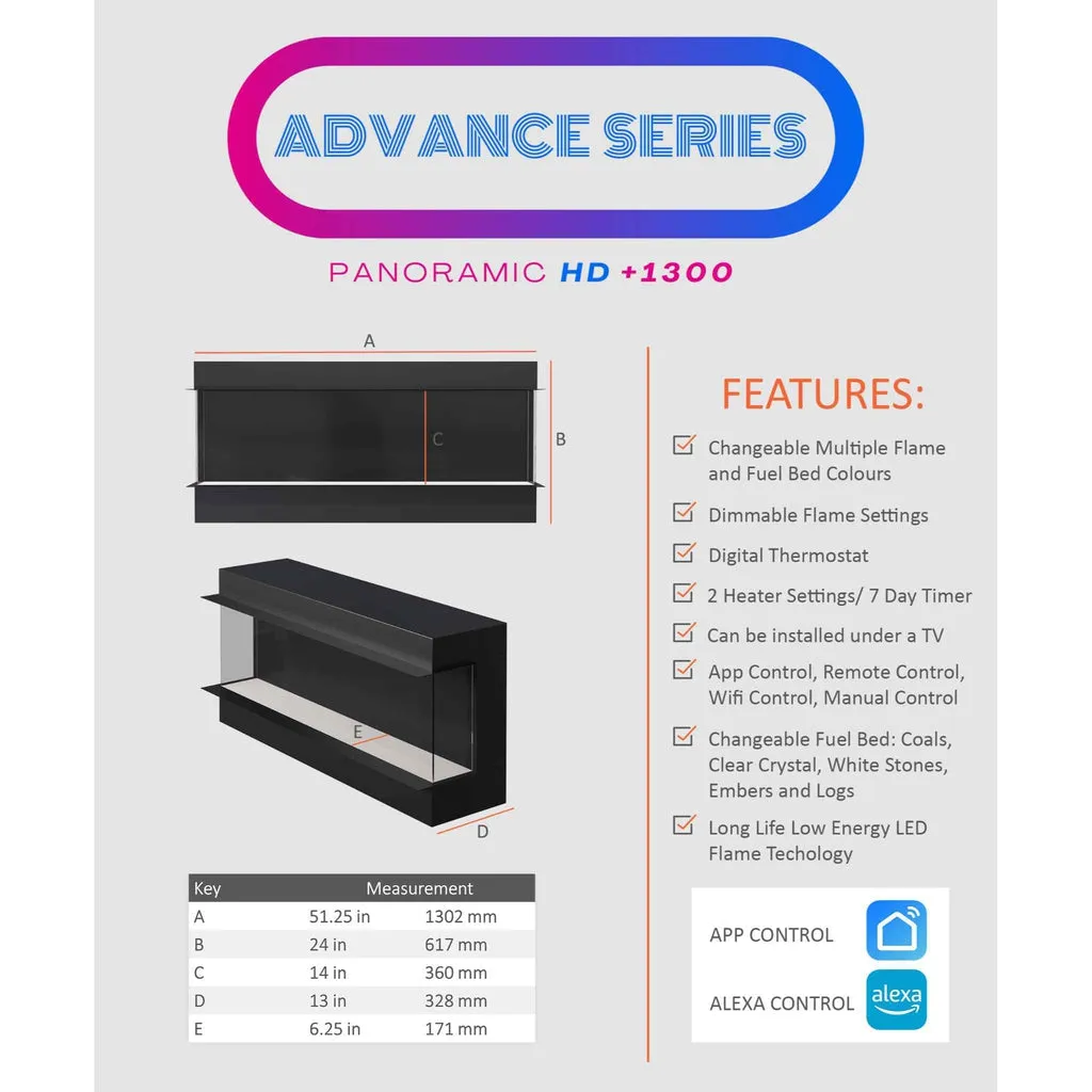 Venice 70" Pre-Built Media Wall Fireplace - Electric Fire Package