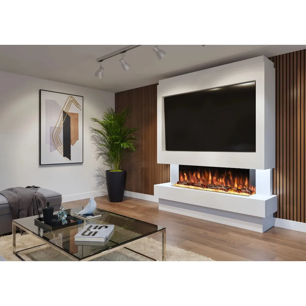 Venice 70" Pre-Built Media Wall Fireplace - Electric Fire Package
