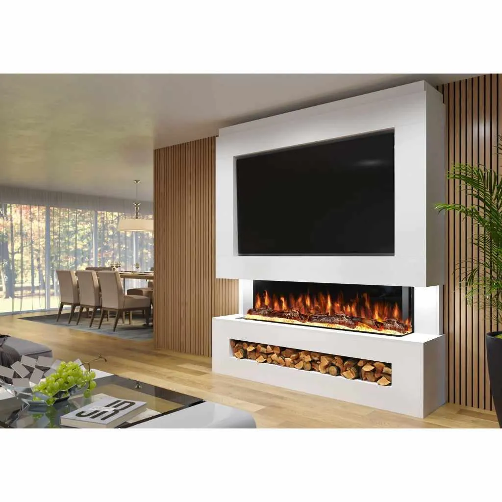 Verona 76" Pre-Built Media Wall Fireplace - Electric Fire Package