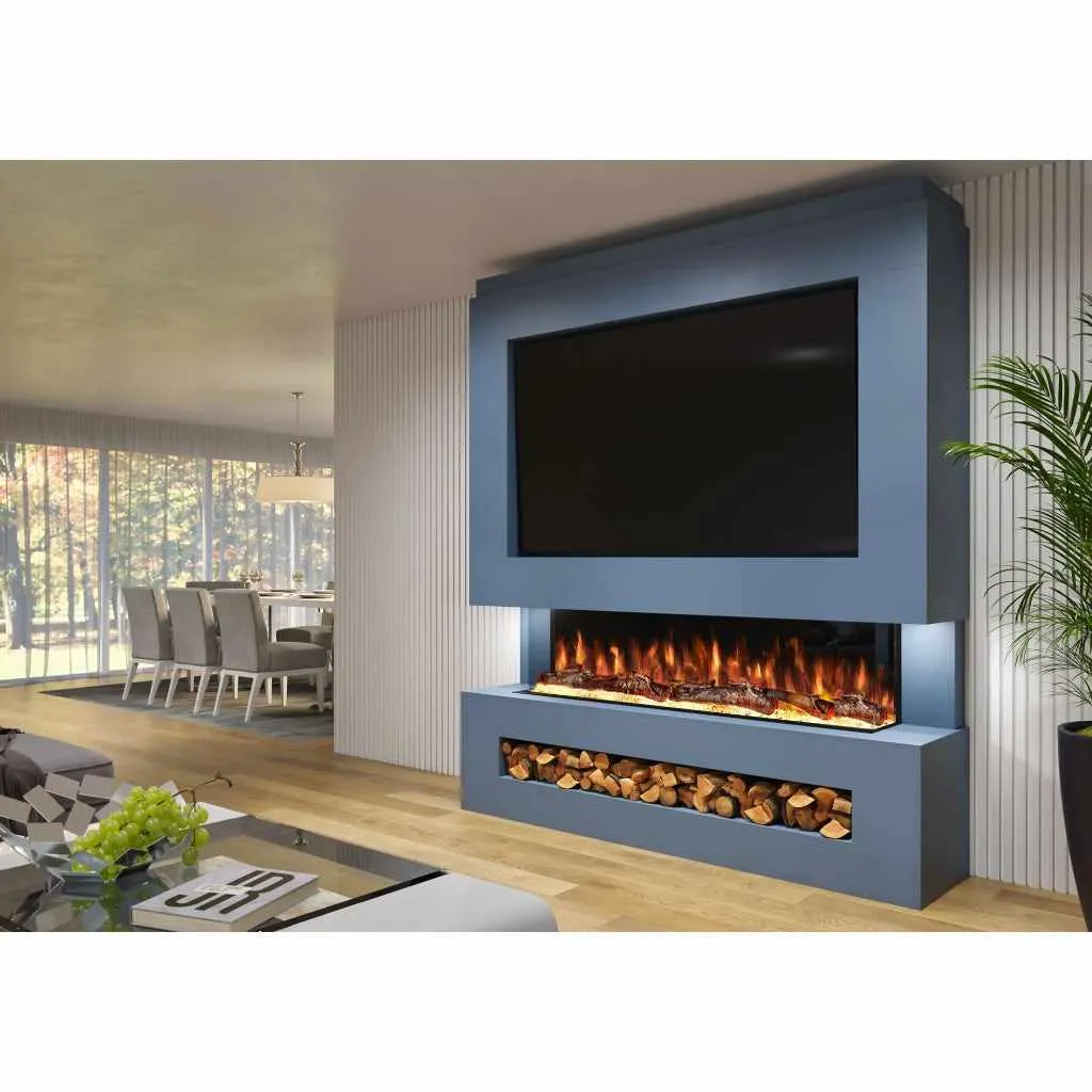 Verona 76" Pre-Built Media Wall Fireplace - Electric Fire Package