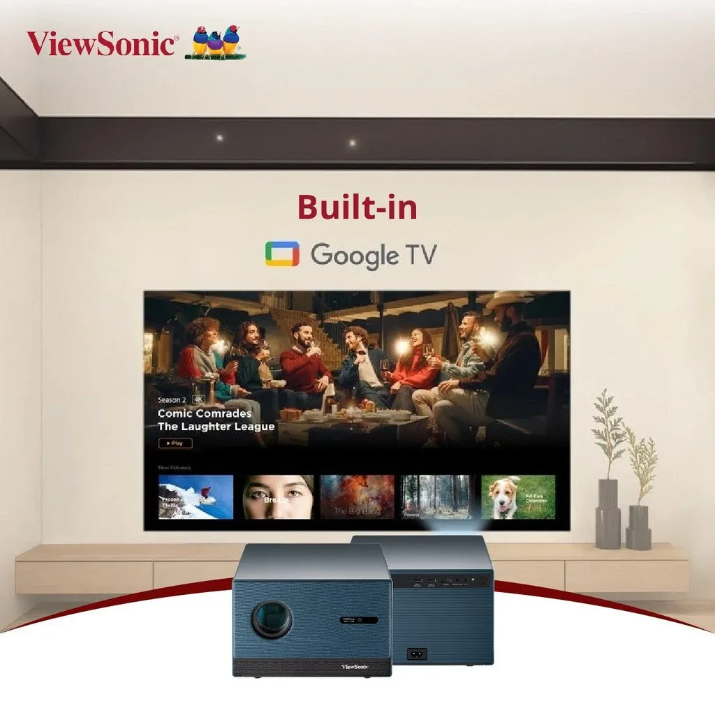 ViewSonic LX60HD 1080P Smart LED Projector with Built-in Google TV  | Up to 100" screen size