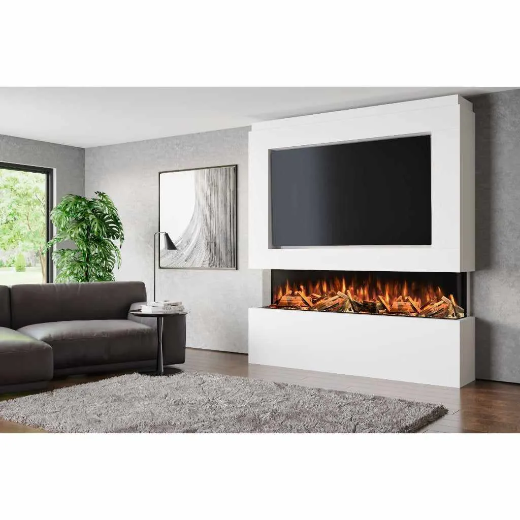 Vittoria 76" Pre-Built Media Wall Fireplace - Electric Fire Package