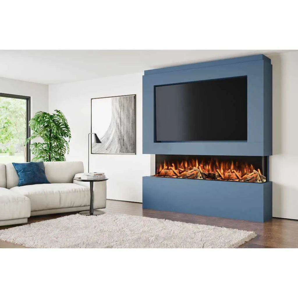 Vittoria 76" Pre-Built Media Wall Fireplace - Electric Fire Package