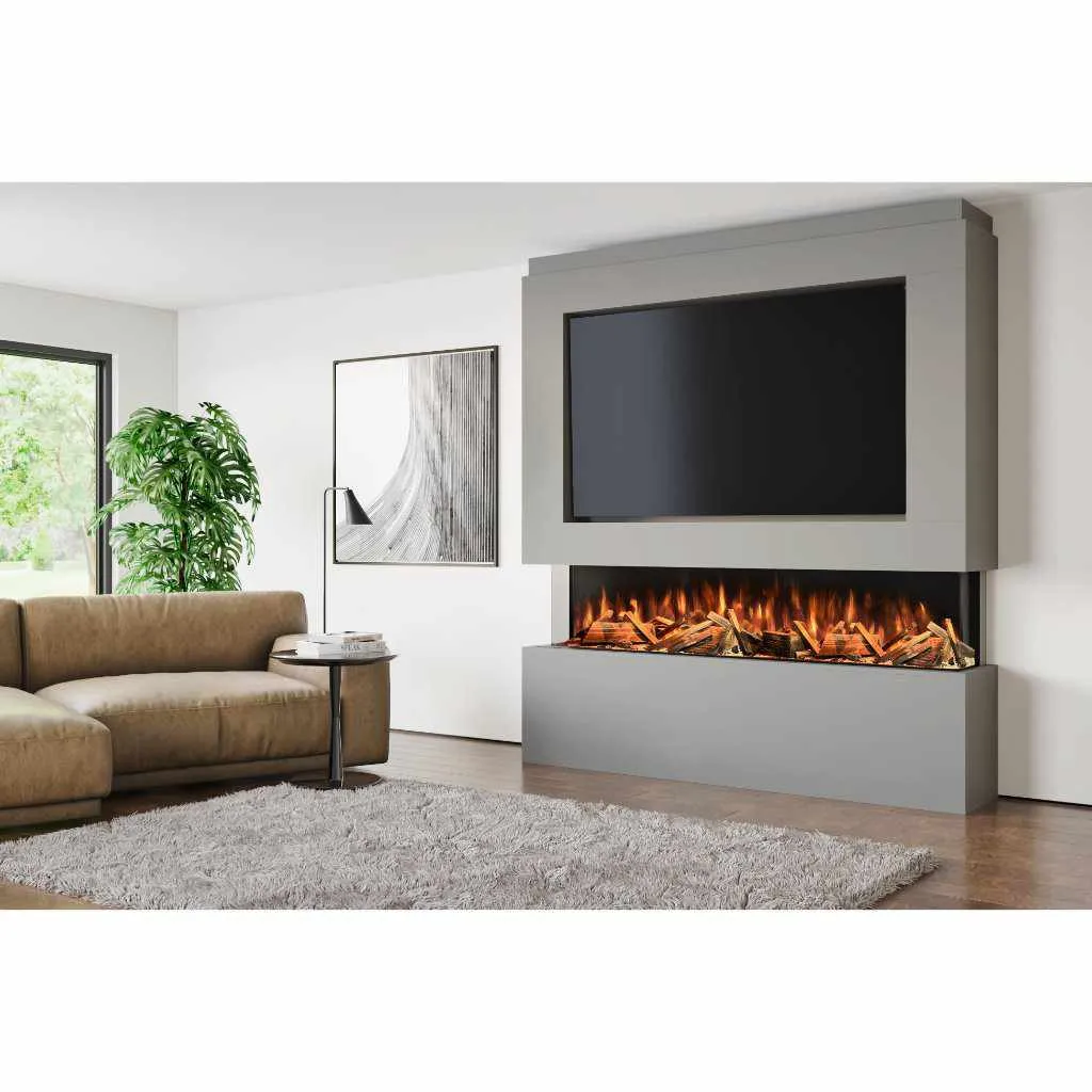 Vittoria 76" Pre-Built Media Wall Fireplace - Electric Fire Package