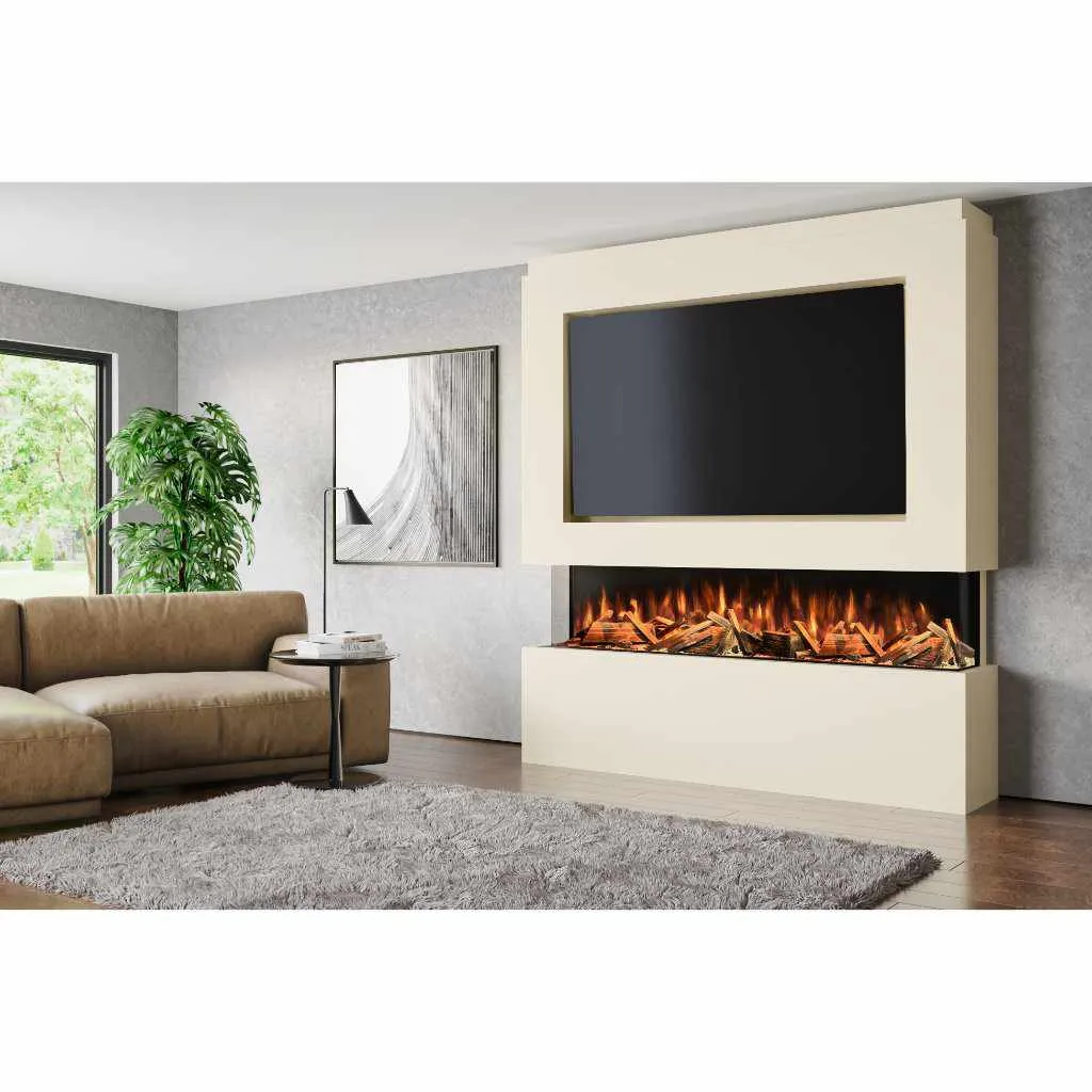 Vittoria 76" Pre-Built Media Wall Fireplace - Electric Fire Package