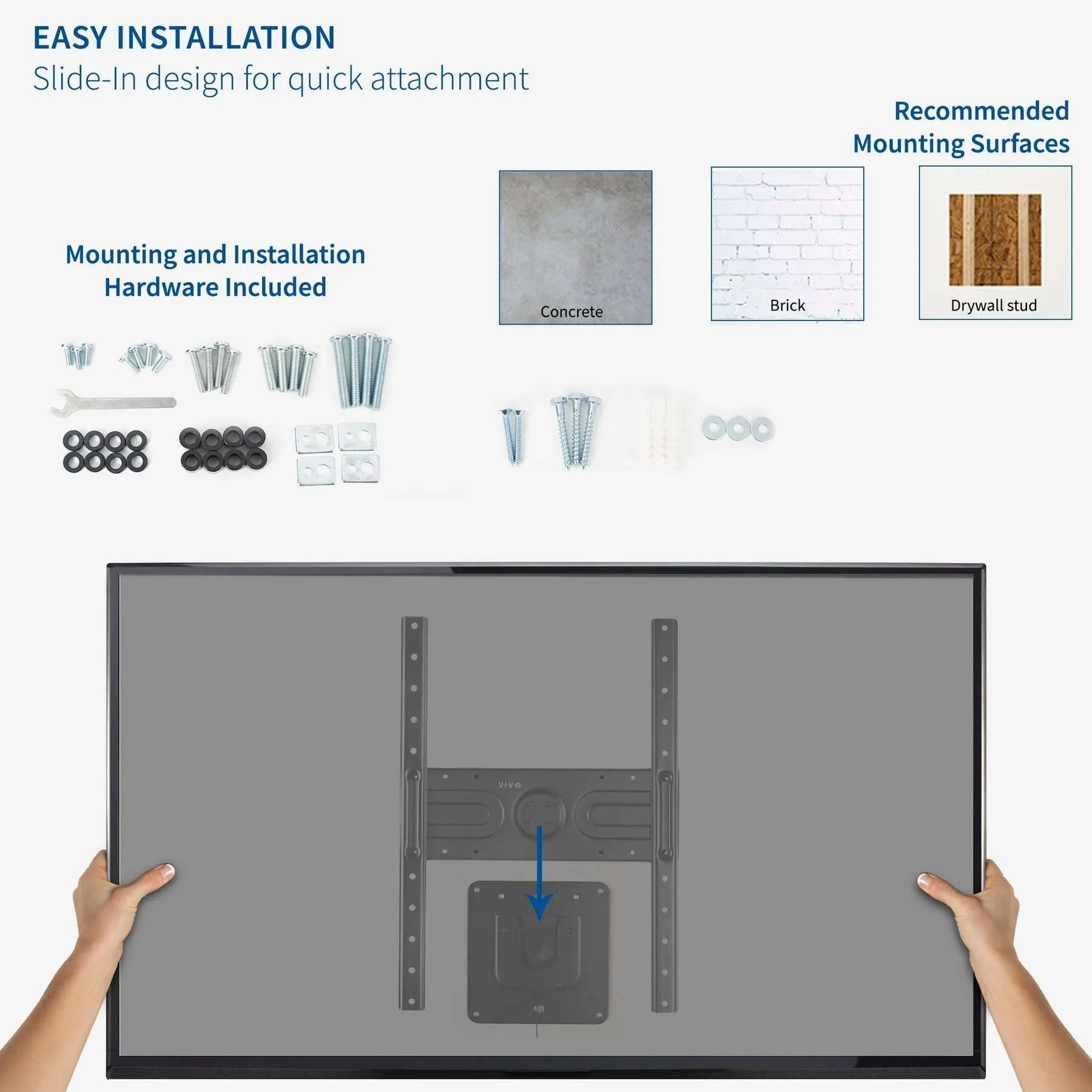 VIVO Rotating Wall Mount for 37" to 80" TVs, MOUNT-VW080P