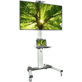 VIVO Silver Mobile Cart for 37" to 70" TVs, STAND-TV09