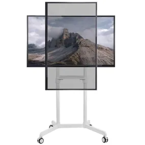 VIVO White Mobile Portrait to Landscape TV Cart for 37" to 70" TVs, STAND-TV02PW