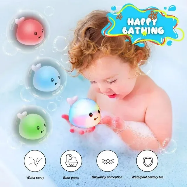 Whale Spray Water Bath LED Light Toy - 677