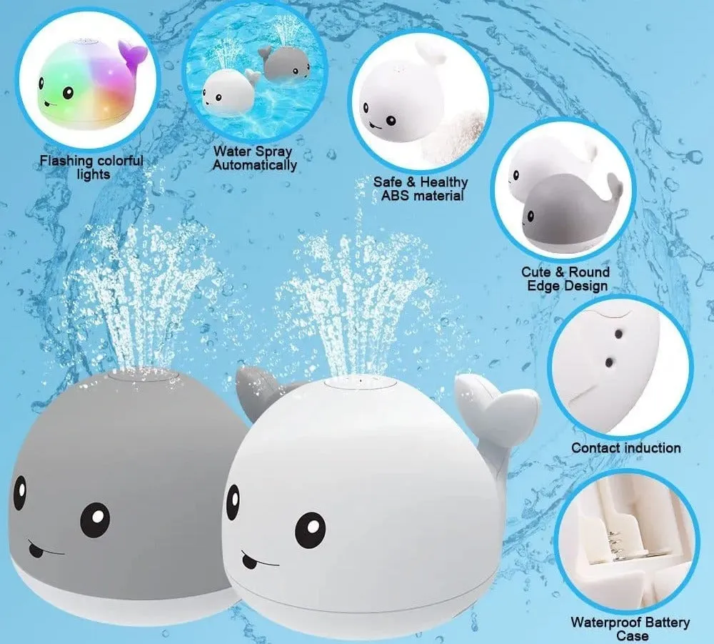 Whale Spray Water Bath LED Light Toy - 677