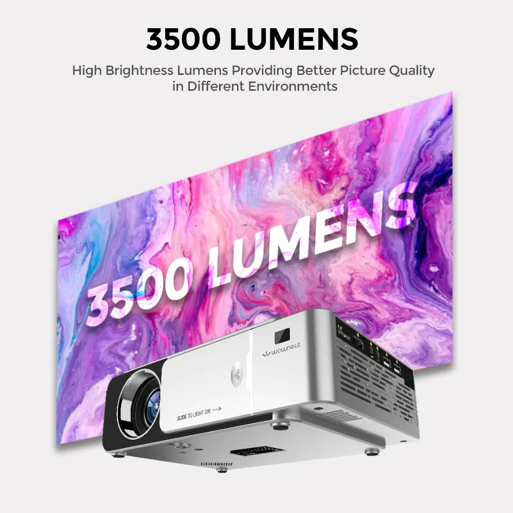 Wifi Projector |3500 Lumens/Screen Size upto 120 inch| Native Res 1280x720P| Wireless Screen Mirroring Video Projector