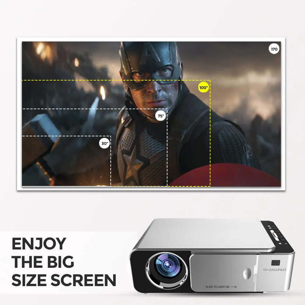 Wifi Projector |3500 Lumens/Screen Size upto 120 inch| Native Res 1280x720P| Wireless Screen Mirroring Video Projector