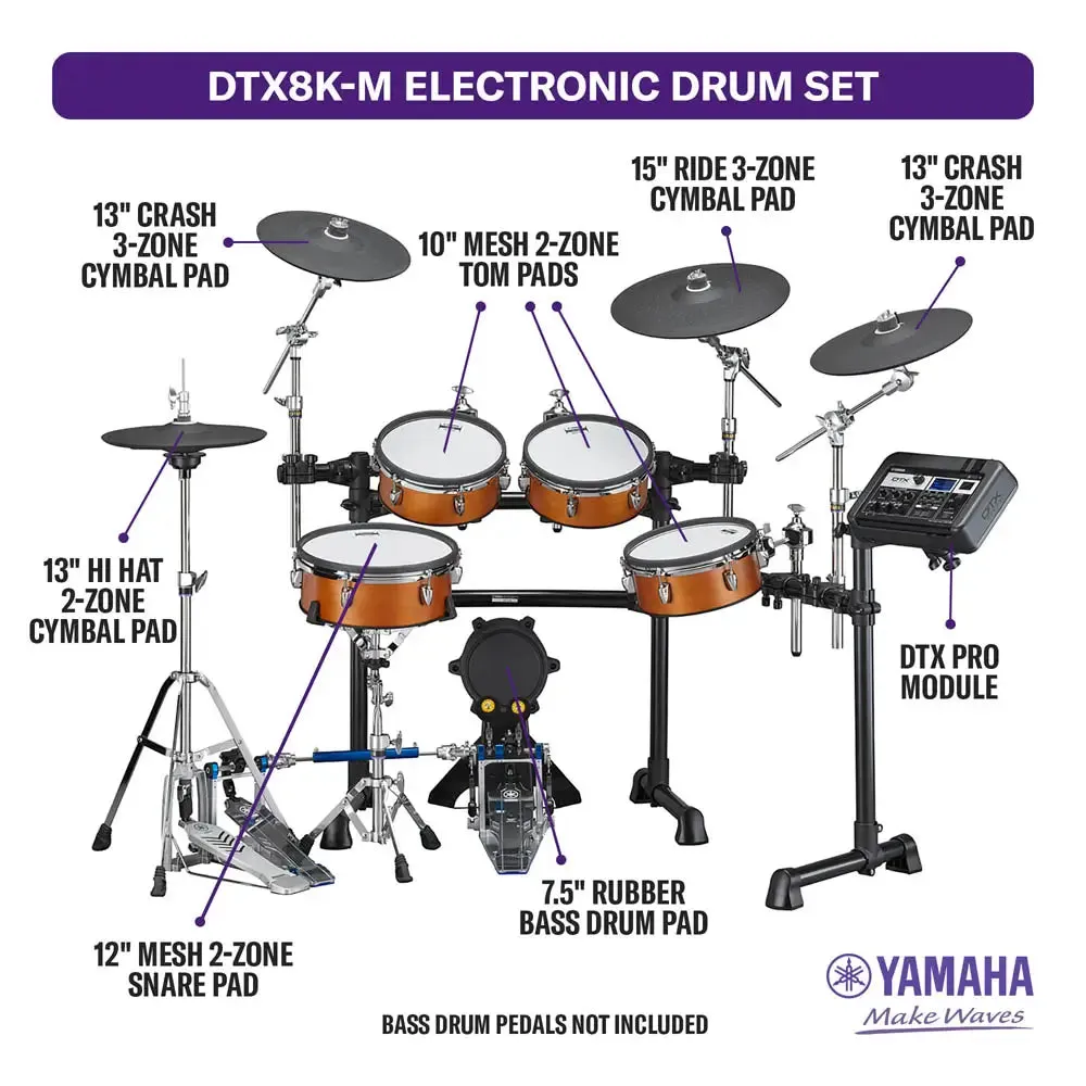 Yamaha DTX8K-M RW Electronic Drum Set Real Wood