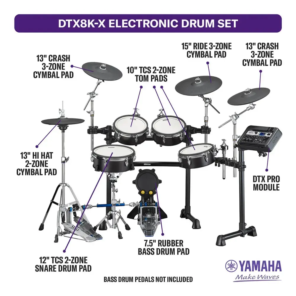 Yamaha DTX8K-X BF Electronic Drum Set Black Forest
